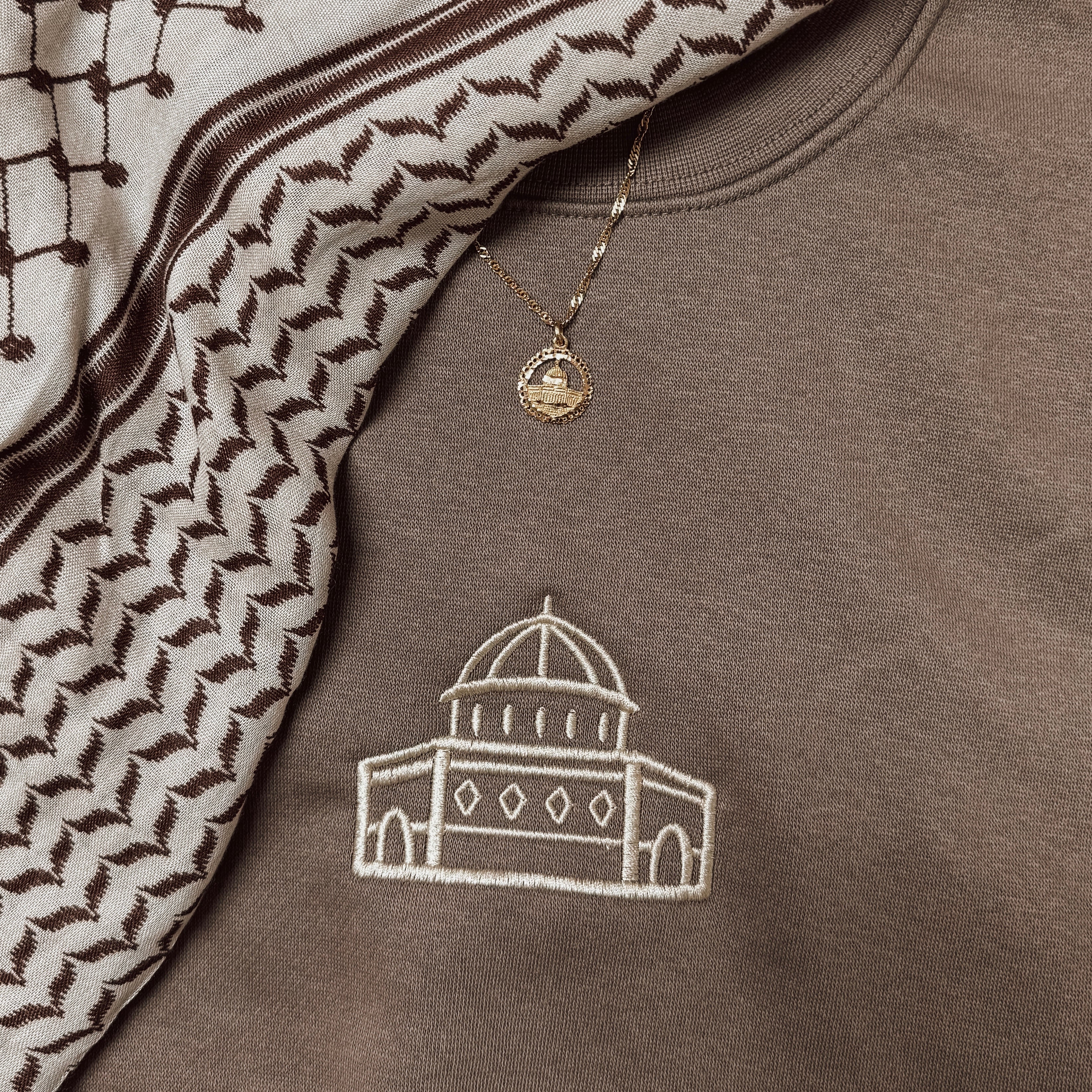 Dome of the Rock Palestinian Embroidered Crewneck