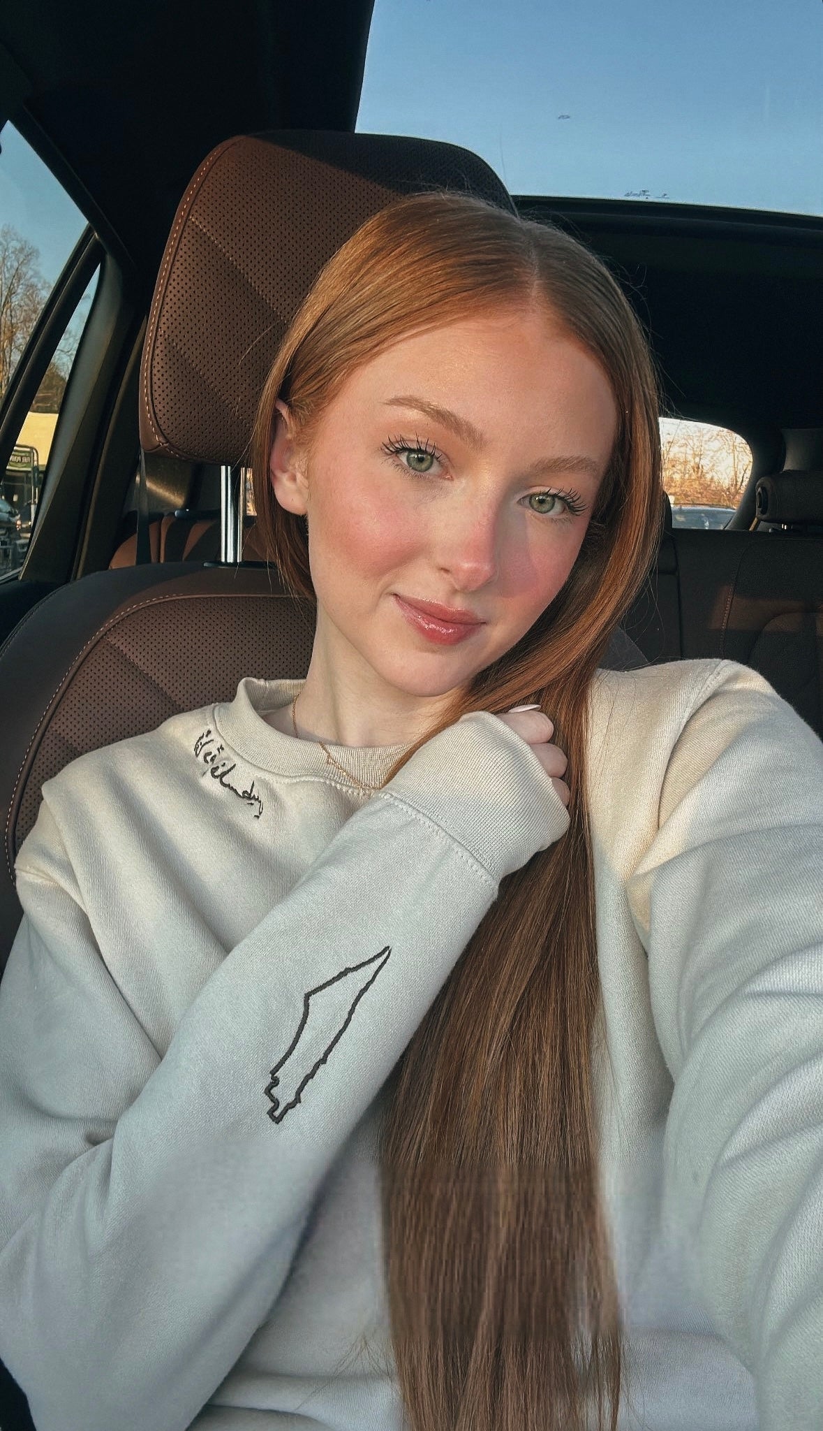 Palestinian Arabic Calligraphy Embroidered Crewneck