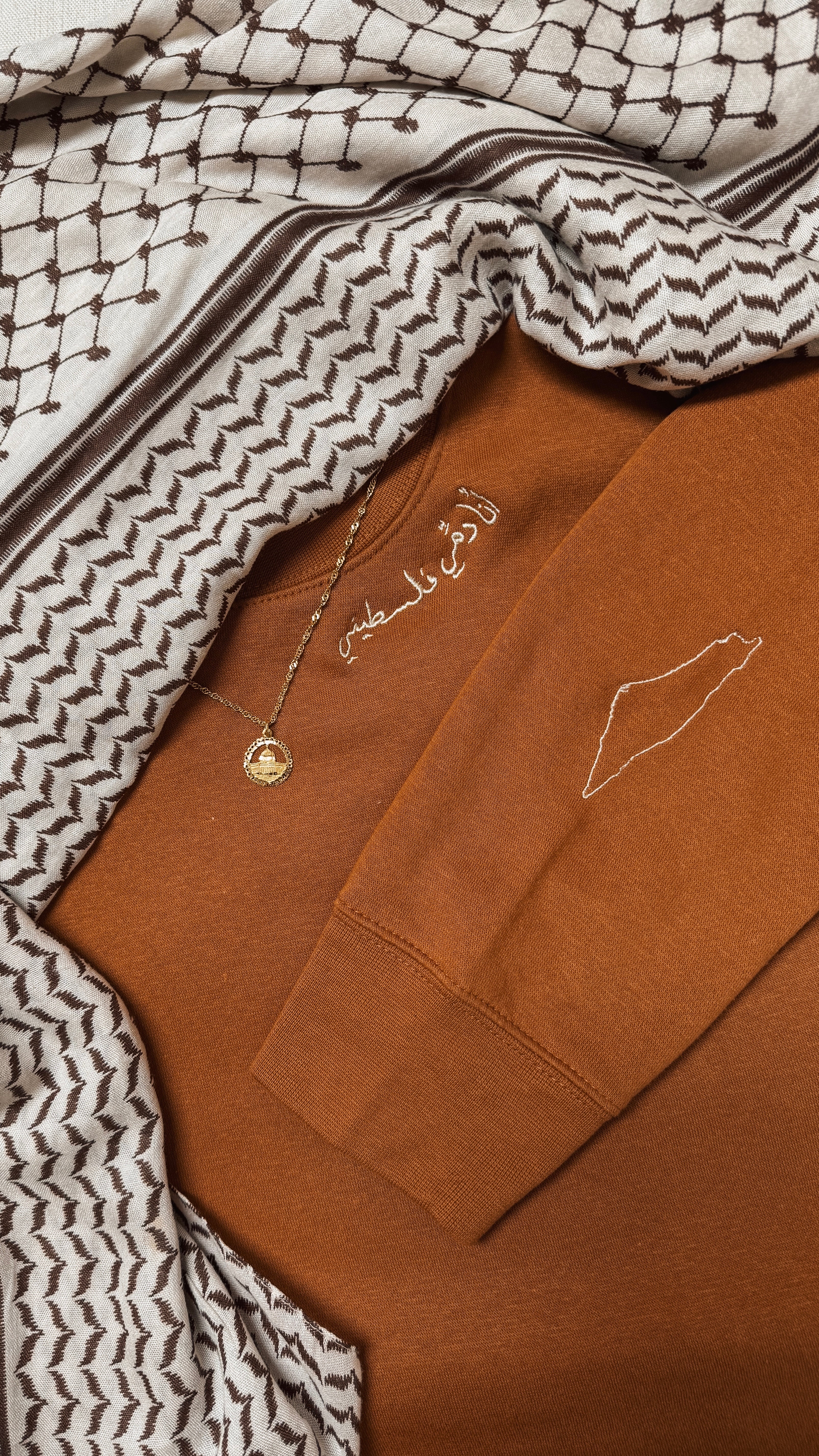 Palestinian Arabic Calligraphy Embroidered Crewneck