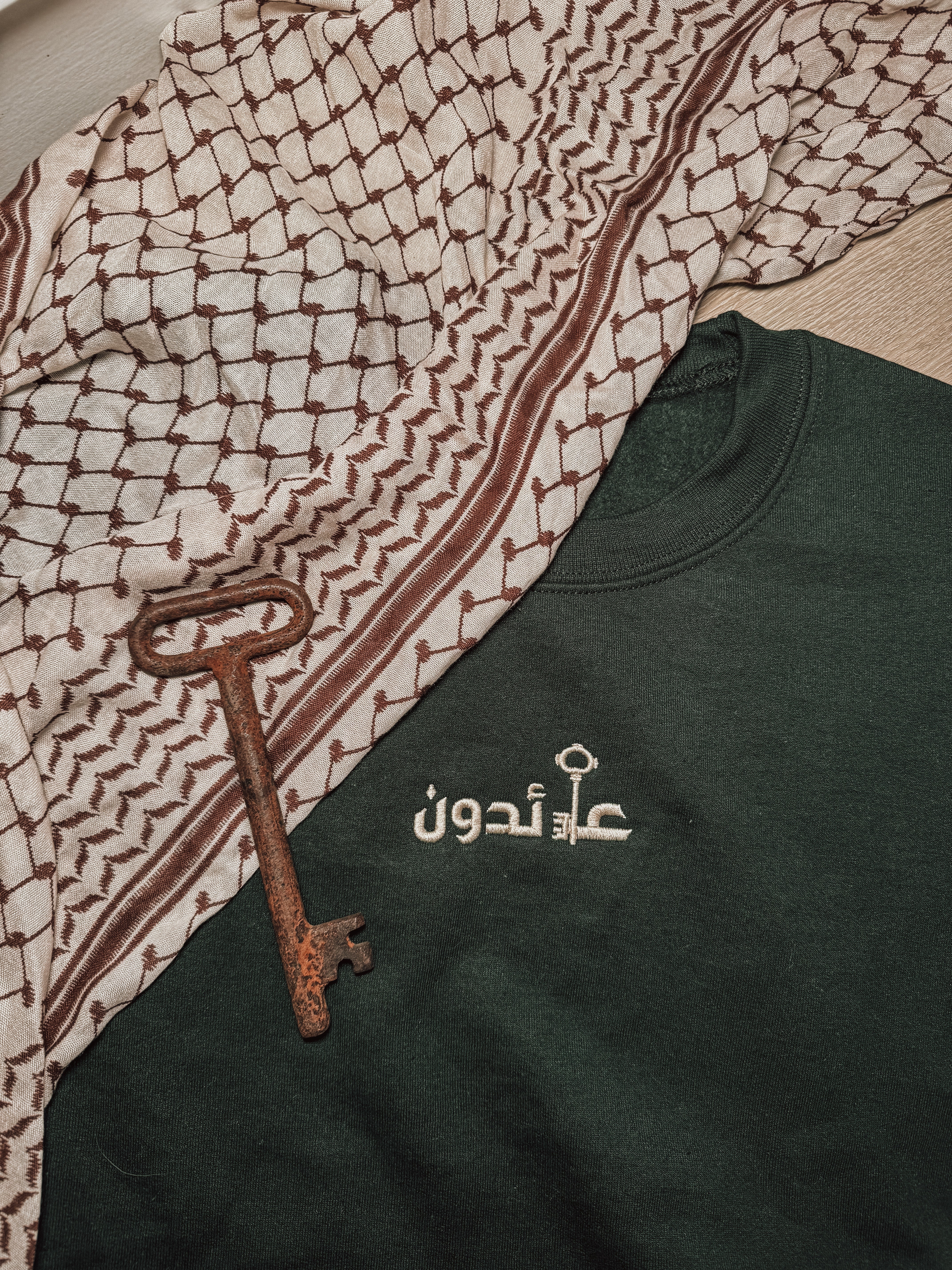 Key of Return Palestinian Embroidered Crewneck